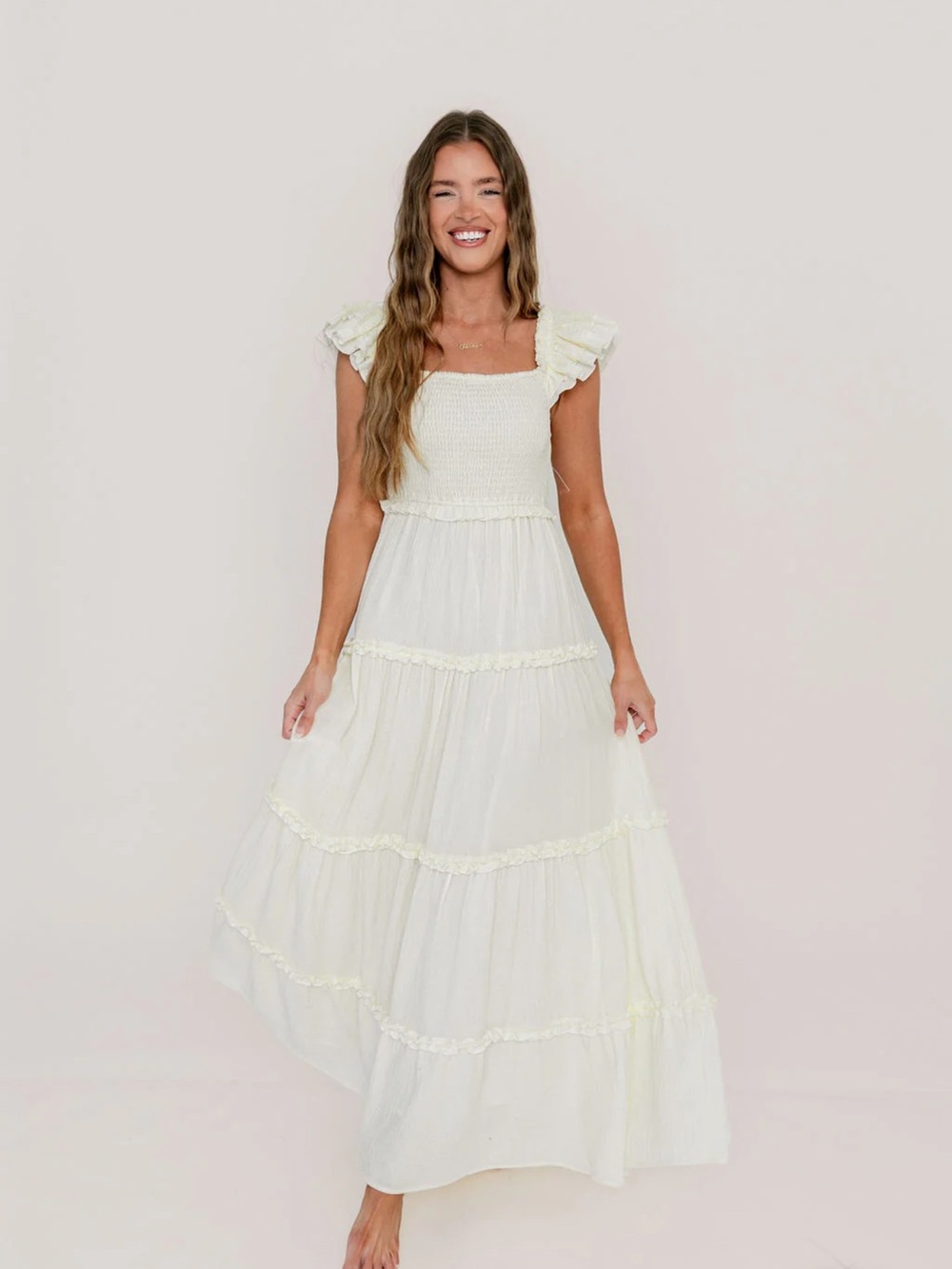 Knox 100% Cotton Maxi Dress in Cream